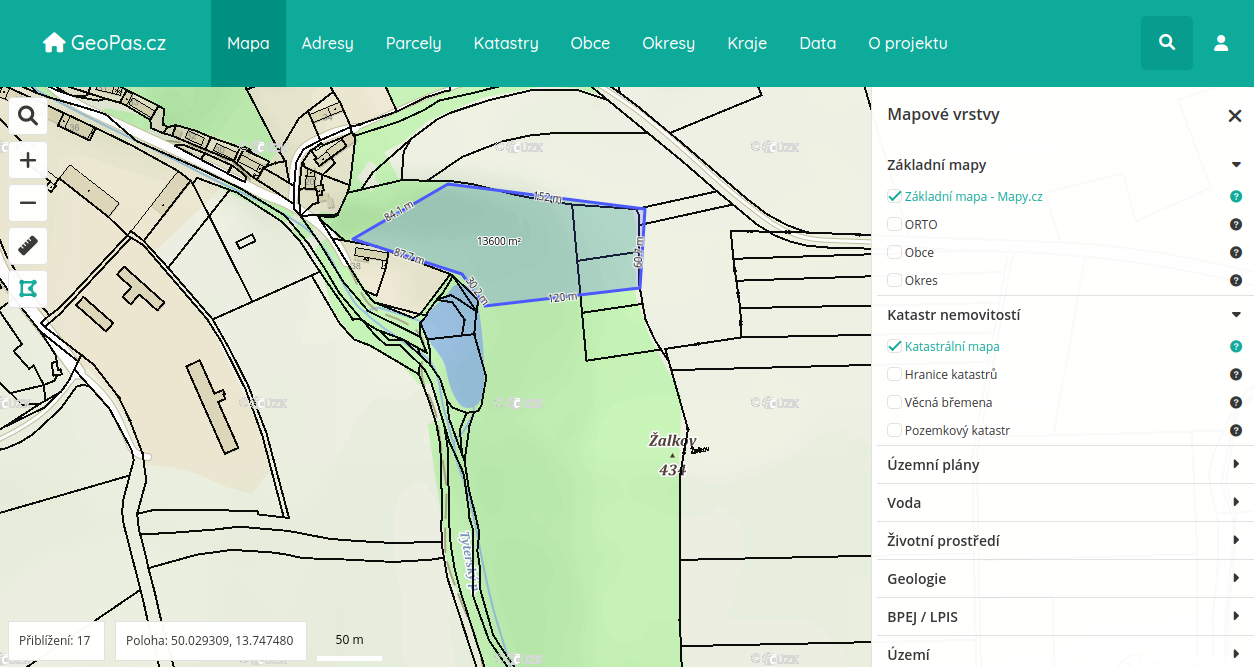 GeoPas.cz mapa